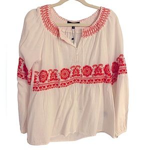 NWT!! Sanctuary white/coral blouse/Size XS